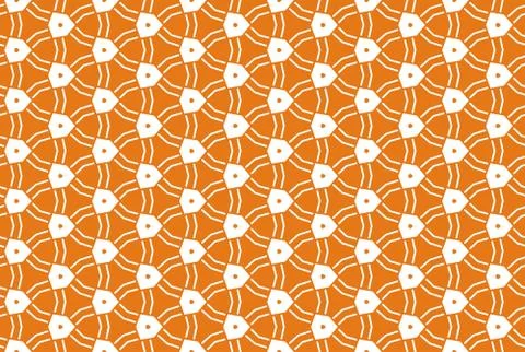 Seamless geometric pattern. In orange, white colors. Stock Illustration