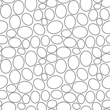 Seamless geometric pattern, outline of eggs on white background Ilustración de archivo