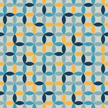 Seamless geometric pattern of the overlap circles Illustrazione stock