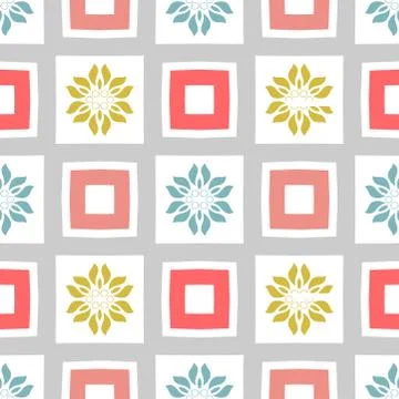 Seamless geometric pattern.  Pastel colored stylish background. Repeating mod Stock Illustration