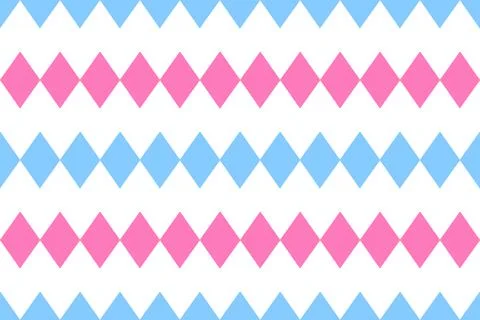 Seamless geometric pattern with pink and blue diamonds Stock Illustration