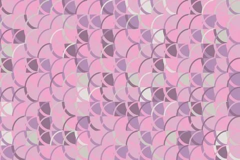 Seamless Geometric Pattern with Pink and Purple Circular Shapes Stock Illustration