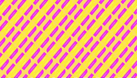Seamless Geometric Pattern With Pink and Yellow Rounded Capsule Shapes  Abs.. Illustrazione stock