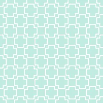 Seamless geometric pattern, plus sign on green background Stock Illustration