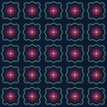 Seamless Geometric Pattern Of Polygons And Stars. Dark Pattern On A Dark Back Stock Illustration