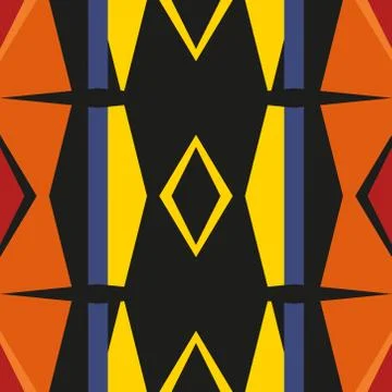 Seamless geometric pattern in pop art design. Vector art. Stock Illustration