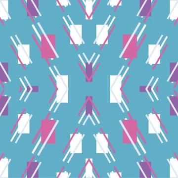 Seamless geometric pattern in pop art design. Vector art. Stock Illustration