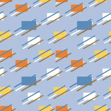 Seamless geometric pattern in pop art design. Vector art. Stock Illustration