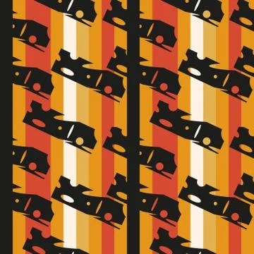 Seamless geometric pattern in pop art design. Vector art. Stock Illustration