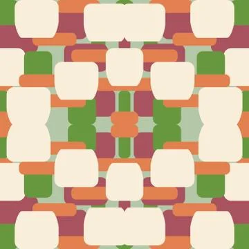 Seamless geometric pattern in pop art design. Vector abstract art. Stock Illustration