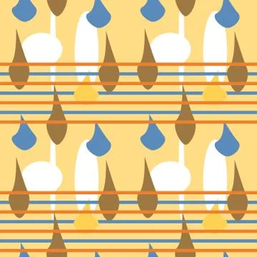 Seamless geometric pattern in pop art design. Vector abstract art. Stock Illustration