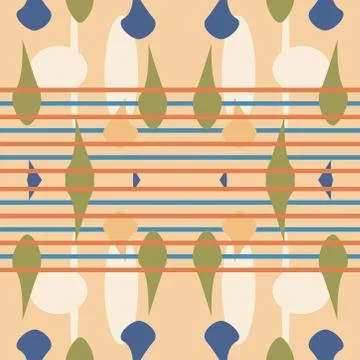 Seamless geometric pattern in pop art design. Vector abstract art. Stock Illustration