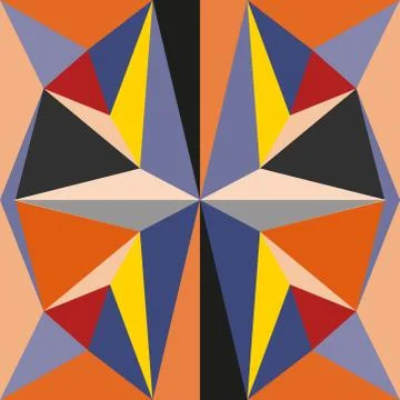 Seamless geometric pattern in pop art design. Vector abstract art. Stock Illustration