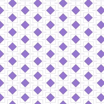 Seamless geometric pattern with purple diamonds and white background Stock Illustration