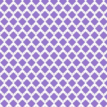 Seamless geometric pattern of purple diamonds on white background Stock Illustration