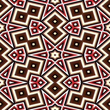 Seamless geometric pattern in red and brown Stock Illustration