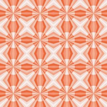 Seamless geometric pattern with red and pink stars and circles. Stock Illustration