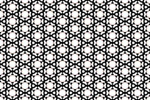 Seamless geometric pattern. In red, black, white colors. Stock Illustration
