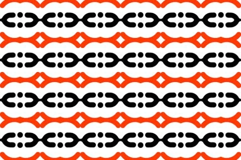 Seamless geometric pattern. In red, black, white colors. Illustrazione stock