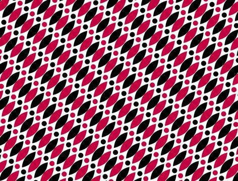 Seamless Geometric Pattern In Red Black And White With Diagonal Retro Motif.. Stock Illustration