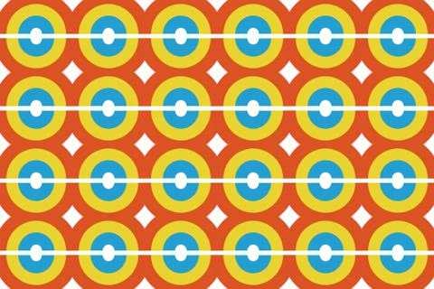 Seamless geometric pattern. In red, blue, green, white colors. Stock Illustration