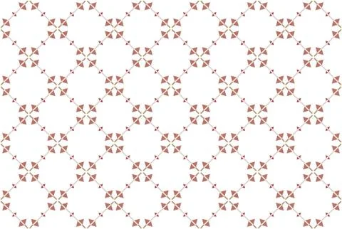 Seamless geometric pattern. Red, brown colors on white background. Stock Illustration