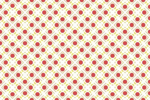 Seamless geometric pattern. In red, brown, yellow, white colors. Stock Illustration