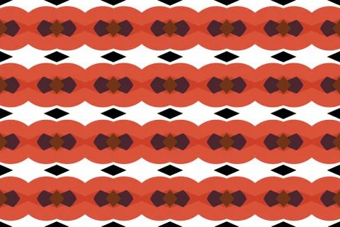 Seamless geometric pattern. In red, brpwn, black, white colors. Stock Illustration