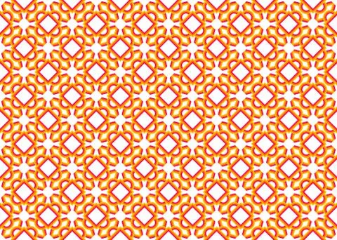 Seamless geometric pattern. In red, orange, yellow colors on white background Stock Illustration