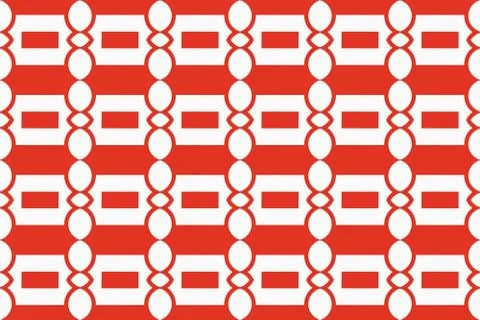 Seamless geometric pattern. In red, white colors. Illustrazione stock