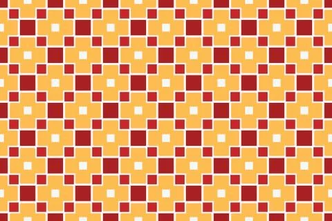 Seamless geometric pattern. In red, yellow, white colors. Stock Illustration