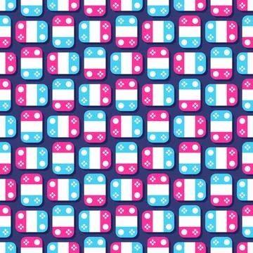 Seamless geometric pattern with repeating block shapes, stylized as simple .. Stock Illustration