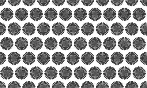 Seamless geometric pattern of repeating dark gray circular designs on a whi.. Stock Illustration
