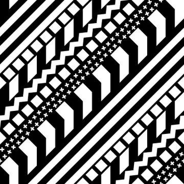 Seamless geometric pattern. Repeating ethnic ornamental design. Zigzag and Stock Illustration