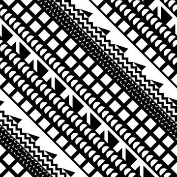 Seamless geometric pattern. Repeating ethnic ornamental design. Zigzag and Stock Illustration