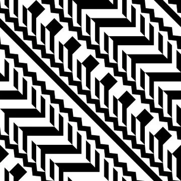 Seamless geometric pattern. Repeating ethnic ornamental design. Zigzag and Stock Illustration