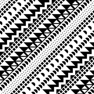 Seamless geometric pattern. Repeating ethnic ornamental design. Zigzag and Stock Illustration