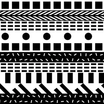 Seamless geometric pattern. Repeating ethnic ornamental design. Zigzag and Stock Illustration