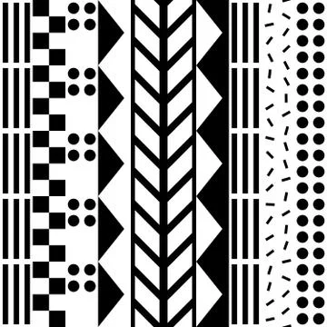 Seamless geometric pattern. Repeating ethnic ornamental design. Zigzag and Stock Illustration
