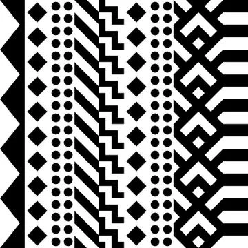 Seamless geometric pattern. Repeating ethnic ornamental design. Zigzag and Stock Illustration