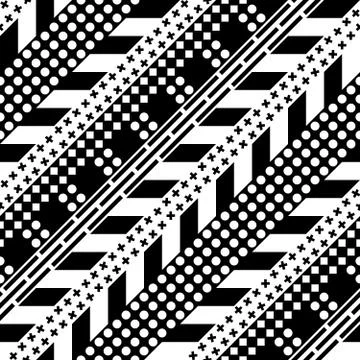 Seamless geometric pattern. Repeating ethnic ornamental design. Zigzag and Stock Illustration