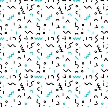 Seamless geometric pattern in retro 80s style 1 Stock Illustration