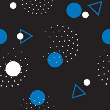 Seamless geometric pattern in retro, memphis 80s style Illustrazione stock