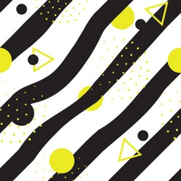 Seamless geometric pattern in retro, memphis 80s style Illustrazione stock