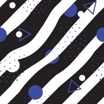 Seamless geometric pattern in retro, memphis 80s style Illustrazione stock