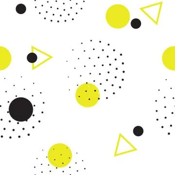 Seamless geometric pattern in retro, memphis 80s style Stock Illustration