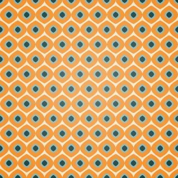 Seamless geometric pattern in retro orange colors Stock Illustration
