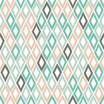 Seamless geometric pattern with rhombs in a hand-drawn style. Vector template Stock Illustration