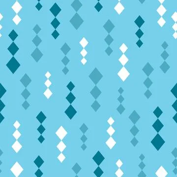 Seamless geometric pattern rhombus shapes on blue background illustration Stock Illustration