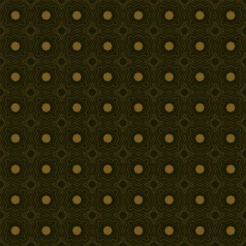 Seamless Geometric Pattern Of Rhombuses And Polygons. Gold Pattern On A Dark  Stock Illustration
